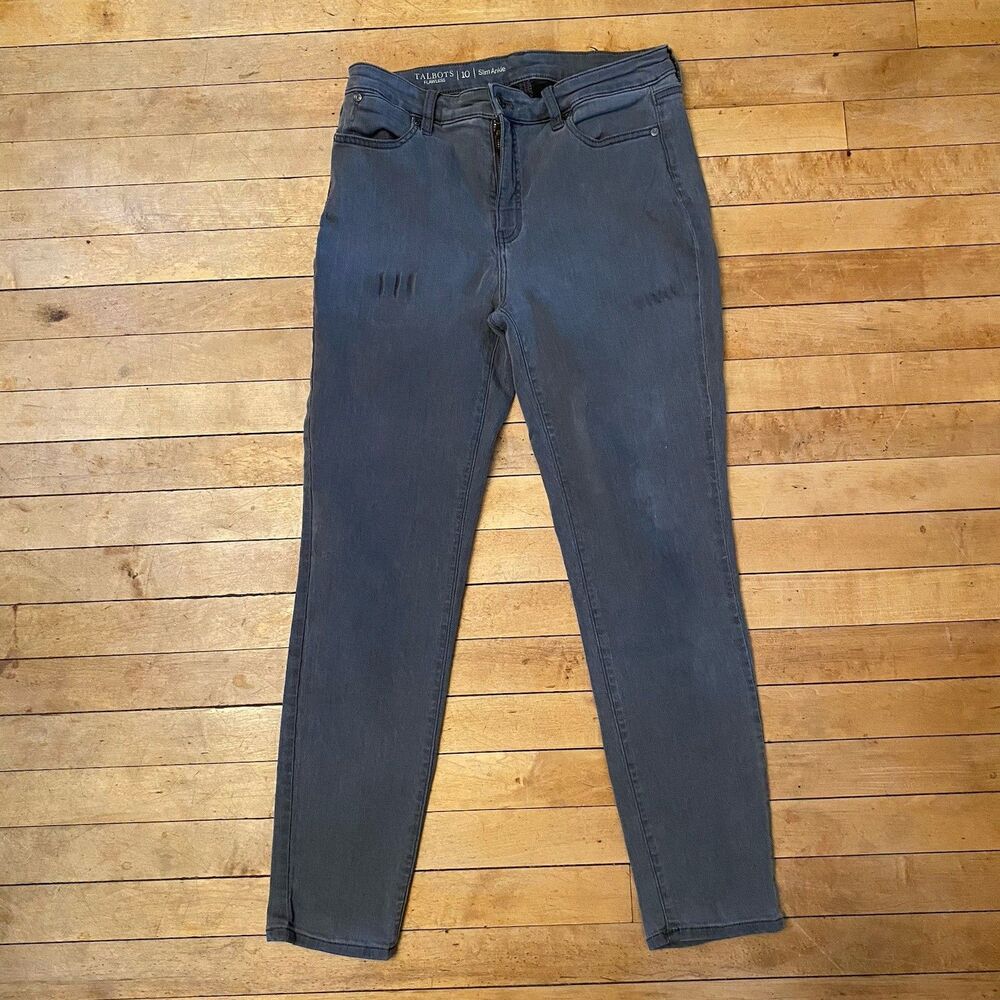 Talbots Jeggings Women’s Size 10 Flawless Slim Ankle Stretch Grey Distressed